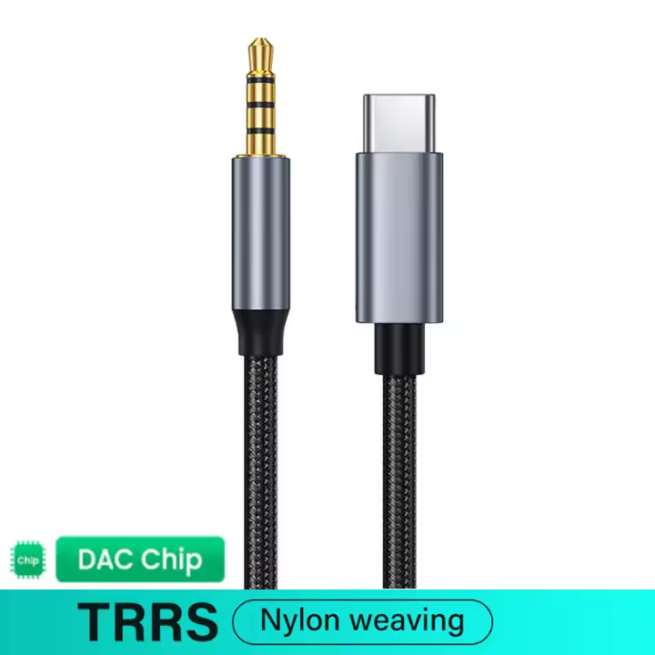 Nephy Adaptador de Audio AUX de 3.5mm al USB Tipo C, Cable de Alta Calidad para Auriculares, Altavoces, Micrófonos Accesorios de Electrónica - 1