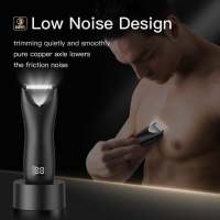 Kit de cortapelos profesional inalámbrico para hombres, afeitadora de barba y recortadora de nariz, pantalla LCD, aseo corporal impermeable - details 3