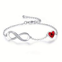 Pulsera ajustable con símbolo de corazón infinito para mujer, aniversario, Día de San Valentín, regalo de joyería, regalo de cumpleaños, 1 unidad - details 0