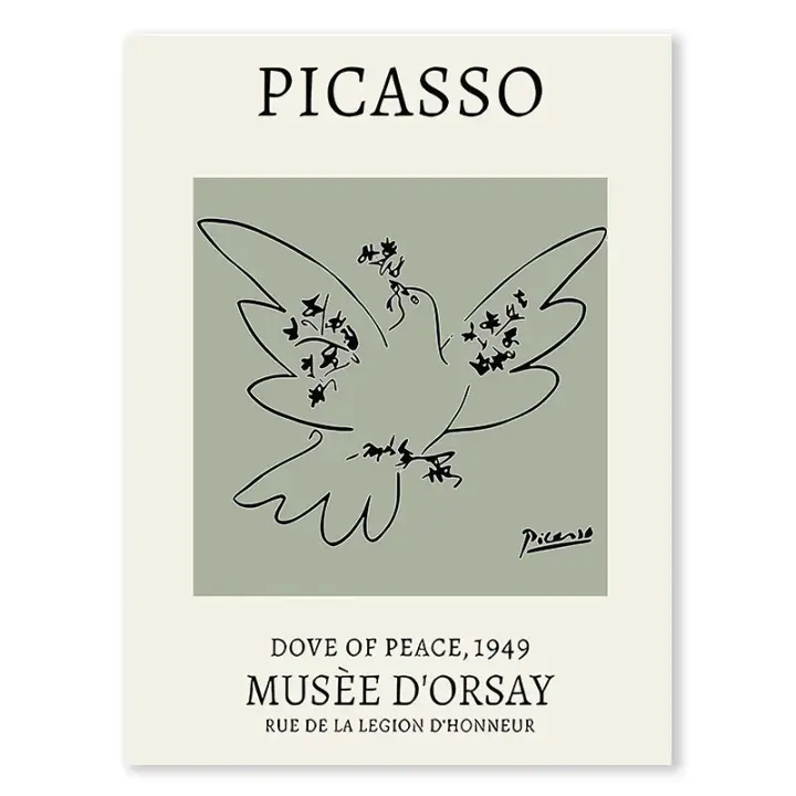 Pintura Nórdica de Lienzo DHROOM Abstrakta Verde Bauhaus Yayoi Kusama para Decoración de Salón Poster de Mercado de Flores Matisse - 1