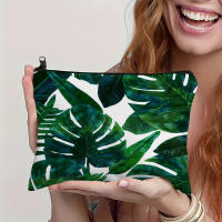 Bolso De Maquillaje Portátil De Viaje Estampado De Hoja Tropical Bolso De Almacenamiento Para Cosméticos Estilo Fashion Cierre De Cremallera Material De Poliéster - details 3