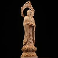 Estación Huangyang Huimu Lotus Land rey tibetano Bodhisattva estatua de Buda ornamento llama retroiluminación Ksitigarbha hogar Zen Living - details 1