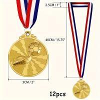 Medallas de Fútbol para Niños Premios Dorados con Cintas Perfectos para Equipos Deportivos, Participación en Juegos de Fútbol y Recuerdos de Fiestas - details 4