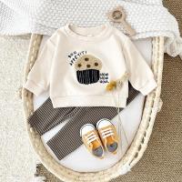 Conjunto de Ropa de Pequeña Niña Abrigo y Pantalones Thick Tracksuit con Bordado de Palomitas - details 1