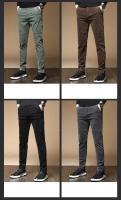 Pantalones de Veludo Cálidos de Invierno Moda de Negocios Casuales para Hombres Tela Elástica - details 8