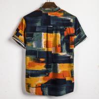 Camisa de lino de manga corta para hombre, camisa de flores de estilo étnico indio, novedad de verano, 2019 - details 39