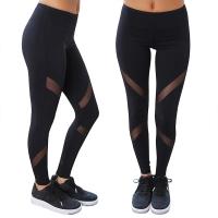 Mallas deportivas de retales de malla para mujer, medias de cintura alta, pantalones, ropa deportiva sólida para mujer, pantalones de Yoga Push Up para gimnasio de talla grande S-XL - details 11