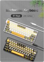 Teclado mecánico E-YOOSO Z11 con cable USB para juegos, interruptor rojo, 61 teclas, ruso, brasileño, portugués, para ordenador, PC y portátil - details 0