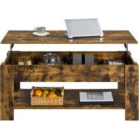 Mesa de Café Elevable y Extensible con Revistero 98x50x(41,8-56) cm Mueble para Sala de Estar y Comedor - details 26