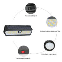 2PCS Apliques de Pared Solares para Exterior Negro GOECO, 3000K/7300K, Iluminación Interior Moderna para Entrada, Jardín, 29,85 * 10,25 * 4,8 CM - details 0