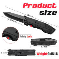 1 cuchillo de bolsillo multiherramienta cuchillo táctico con hoja sierra alicates destornillador abridor de botellas cuchillo plegable de acero inoxidable perfecto para hombres camping emergencia uso diario al aire libre - details 2