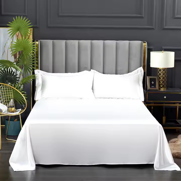 Bonenjoy-sábana lisa y sedosa para el hogar, ropa de cama de Color sólido, estilo lujoso, sin funda de almohada, 1 unidad - 1