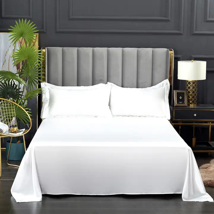 Bonenjoy-sábana lisa y sedosa para el hogar, ropa de cama de Color sólido, estilo lujoso, sin funda de almohada, 1 unidad - 1