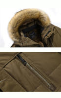 Parkas gruesas a prueba de viento para hombre, abrigos de lana para mantener el calor, chaquetas de sombrero extraíbles, estilos medianos y largos, al aire libre, nuevo, Invierno - details 6