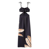 Ropa de mujer europea y americana moda y elegancia temperamento cintura halter vestido de tirantes vestido - details 1