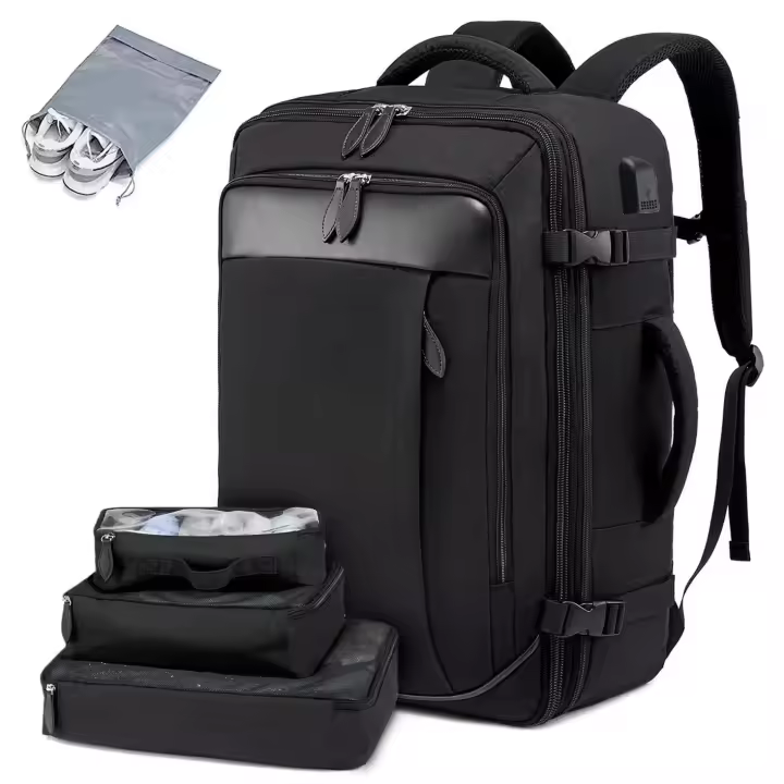 Mochilas de maleta grandes expandibles de viaje de gran capacidad con 4 cubos de embalaje Mochila de equipaje resistente al agua Mochila - 1