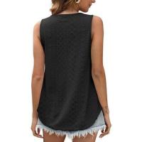 BUNO-2025 Novedad de verano, camisas para mujer, cuello redondo, sin mangas, Color sólido, camisetas sin mangas informales holgadas, blusas blancas para fiesta en la playa, camisas para mujer - details 36