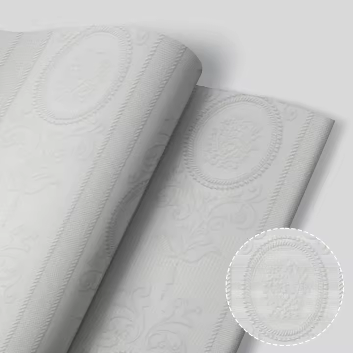 Pegatina de Pared Moderna Floral Papel Pintado en Relieve 3D Blanco Adhesivo Autoadhesivo - 1