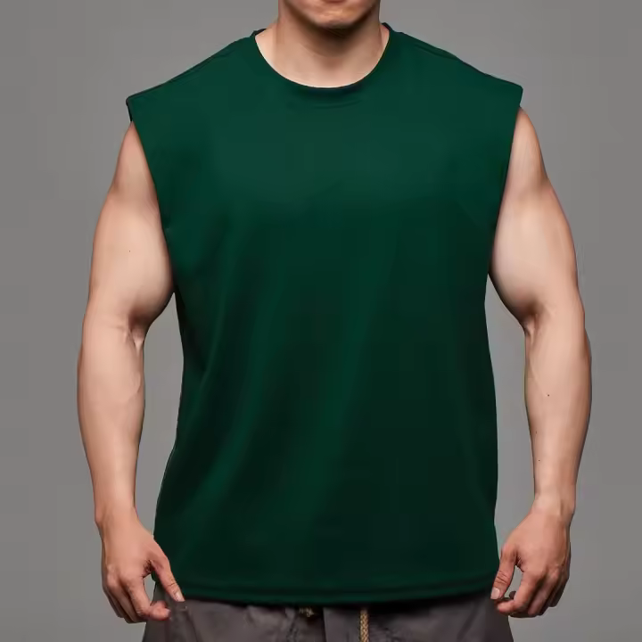 Nueva camiseta sin mangas con cuello redondo para hombre, chaleco de algodón de color puro para verano, ropa de calle para culturismo muscular, camiseta sin mangas para entrenamiento, Fitness, deporte - 1