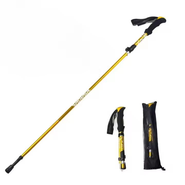 Bastones de Senderismo y Correr Profesionales 5 Secciones Plegables de Aluminio Aeronáutico Ultraligero y Antideslizante para Montañismo y Carreras - 1