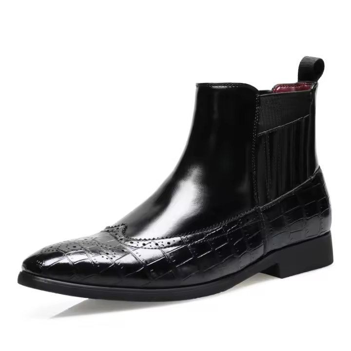Botas cortas Chelsea de hombre con punta puntiaguda más el tamaño de los zapatos de hombre - 1