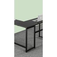 Mesa de escritorio 160x61x74 cm - Mesa de estudio moderna de metal y madera - Mesa de ordenador - Marrón y blanco - details 8