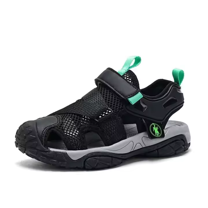 Nuevas sandalias de moda para niñas y niños, zapatos de seguridad con punta de goma de estilo romano dorado para niños, zapatos de verano para la vuelta a la escuela, zapatos de alta calidad 26-38 - 1