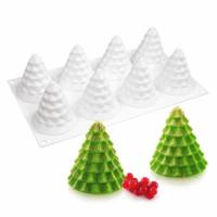 Herramienta para hornear pasteles de árbol de Navidad con 8 agujeros, bandeja de hielo apilable 3D, molde de silicona para árbol de Navidad, herramienta para hornear DIY, decoración navideña - details 2