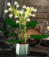 Ramo de flores de Cymbidium Faberi Bonsai, planta en maceta, decoración del hogar, bloques de construcción, juguetes para niños - details 23