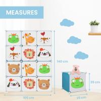 Estantería de Módulos para Niños Organizador Modular de 12 Módulos Tamaño 140x105 cm Para el Hogar - details 3
