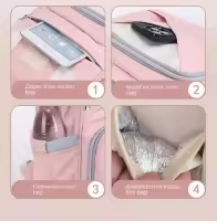 Bolsas de pañales para mamá, bolsa colgante para cochecito de bebé, mochilas de pañales de gran capacidad con cambiador - details 5