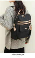 Mochila De Trabajo ligera para mujer, morral de viaje informal, resistente al agua, color negro y rosa - details 2