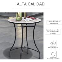Mesa de Jardín Mesa Mosaico Cerámica y Redonda Mesita de Café para Terraza Balcón Φ60x71cm - details 3