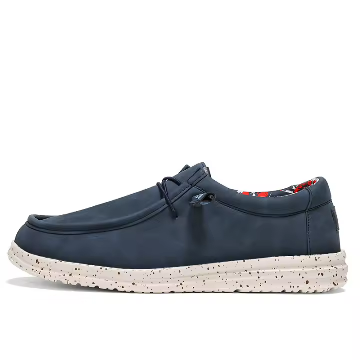 Los zapatos casuales de cuero para hombre son zapatos ligeros y de tela de un pedal para pies gordos y anchos. - 1