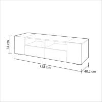 TV, Mueble de Salón, Juego de Muebles, Modelo Tamiko, Acabado en Blanco Artik y Roble Canadiense, Medidas: 138 cm (Ancho) x 36 cm (Alto) 42 cm (Fondo) - details 2