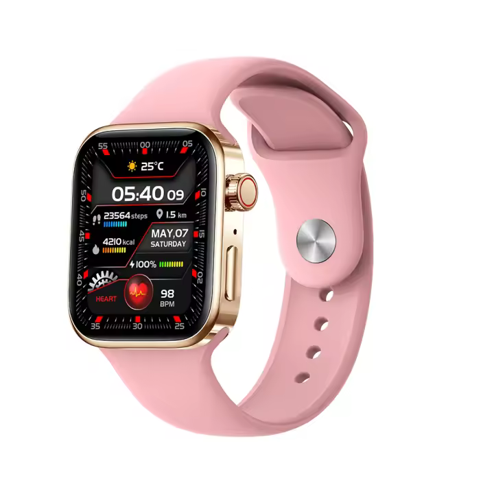 Reloj inteligente con pantalla completamente táctil de 2,02 pulgadas, oxígeno, presión arterial, prueba de frecuencia cardíaca, recordatorio de llamadas entrantes, IP67 - 1