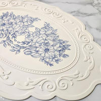 Mantel de Mesa de Seda Grande con Encanto de Flor Embossed Plancha de Mesa Antideslizante para Cena en Estilo Coreano - details 2