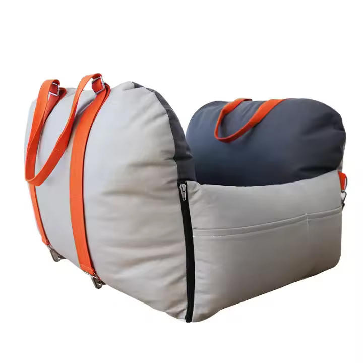 Asiento Imprescindible para Perros Impermeable con Bolsillos de Almacenamiento y Correa de Seguridad Clip-On Portador de Mascotas para Viajes en Coche Portátil hasta 25lbs - 1