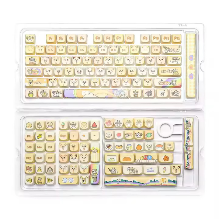 YUNZII Mousie MAO Juego de teclas de perfil, lindas teclas personalizadas con sublimación de tinte de 143 teclas, teclas completas para teclado MX Switch Nical - 1