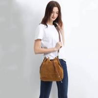 AFKOMST Bolsos tipo cubo de cuero Bolso cruzado con cordón para mujer Bolsos medianos y hobo con 2 correas para el hombro Mochila de lujo de alta gama - details 9