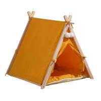 Cama de madera para perros y gatos, tienda de campaña de diseño Simple, prevención de mosquitos, casa de dormir para mascotas, producto para interiores, verano e invierno - details 1