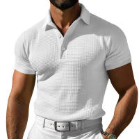Polo de verano 2025, camisa con botones, camiseta waffle para hombre, polo deportivo. - details 4