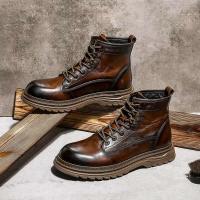 Venta al por mayor diseñado para hombres botines de plataforma Martens zapatos de hombre cuero genuino hecho a mano - details 3