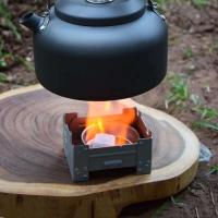 Estufas portátiles de combustible y alcohol sólido para acampar, quemadores plegables ultraligeros, equipo de cocina a prueba de viento para senderismo y mochilas al aire libre - details 1