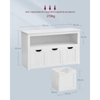 Estantería para Niños, Estantería Infantil para Juguetes, 3 Contenedores con Ruedas, Estantería de Almacenamiento, para Salón, Dormitorio, 30 x 102 x 60 cm, Blanco LHS380W01 - details 2