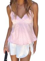 Combhasaki-Y2K Camisa sin mangas para mujer, tirantes finos estables, cuello en V, ence, patchwork, chaleco, tops de verano - details 7