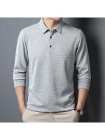 Camiseta Polo Casual Para Hombre Manga Larga Cómoda Verano Top Antigüedades Estilo Sólido Antiarrugas Polyester - details 5