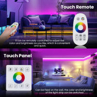 GAHADA Luz de Tira LED RGB Impermeable, 5050 60LEDs/m, Control Remoto Táctil de Pared, Iluminación y Decoración - details 1