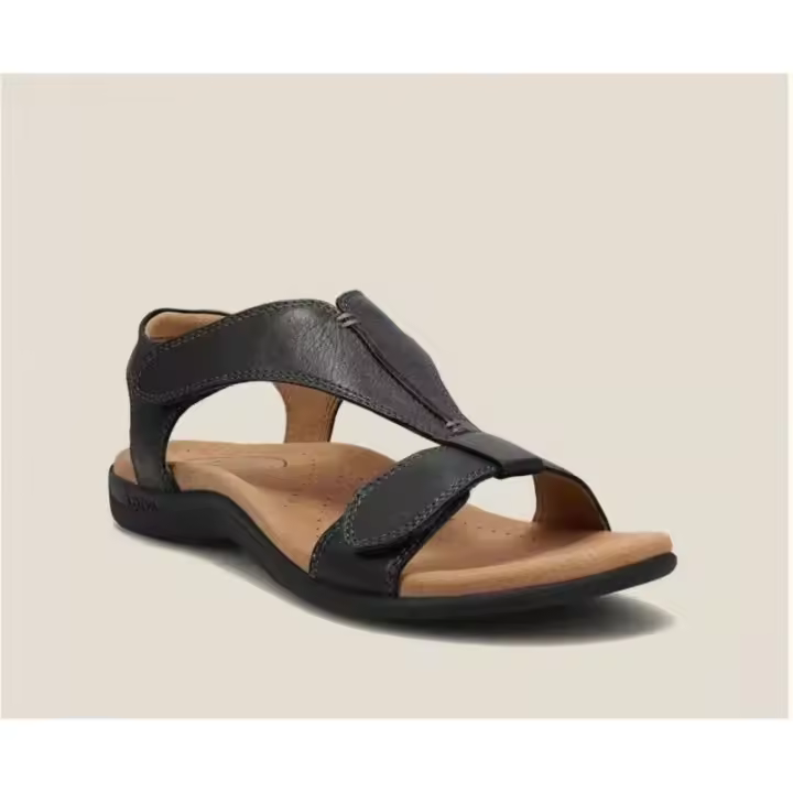 En, sandalias ligeras para mujer con correas en los tobillos, zapatos retro suaves y duraderos, diseño de punta abierta para playa y exteriores - 1