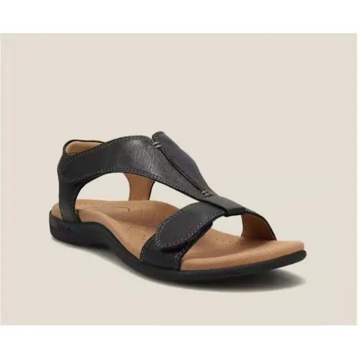 En, sandalias ligeras para mujer con correas en los tobillos, zapatos retro suaves y duraderos, diseño de punta abierta para playa y exteriores - 1